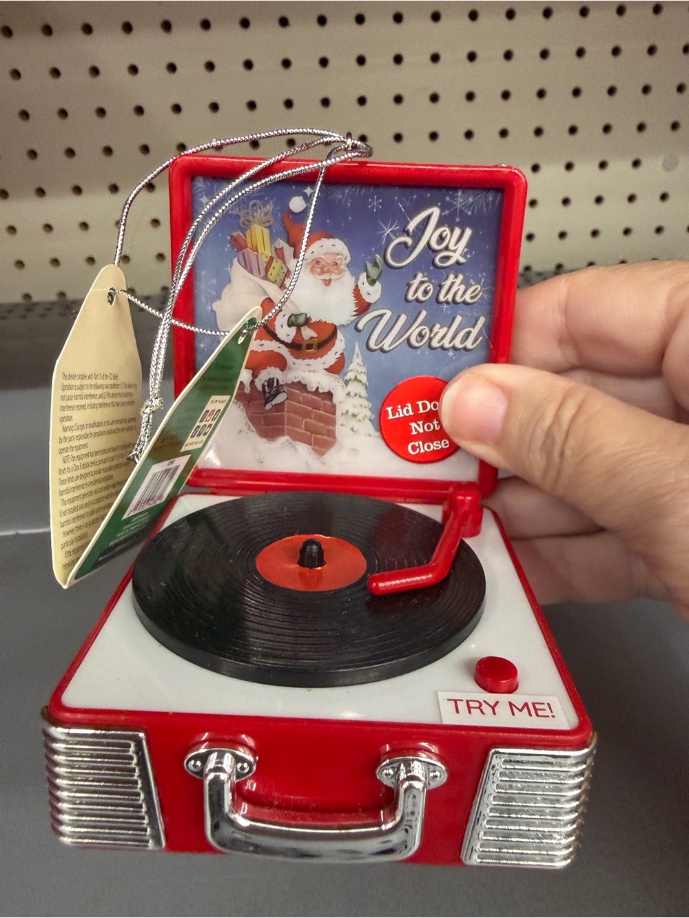 Mr. Christmas Retro Vinyl Record
Player Musical Ornament Red collectible